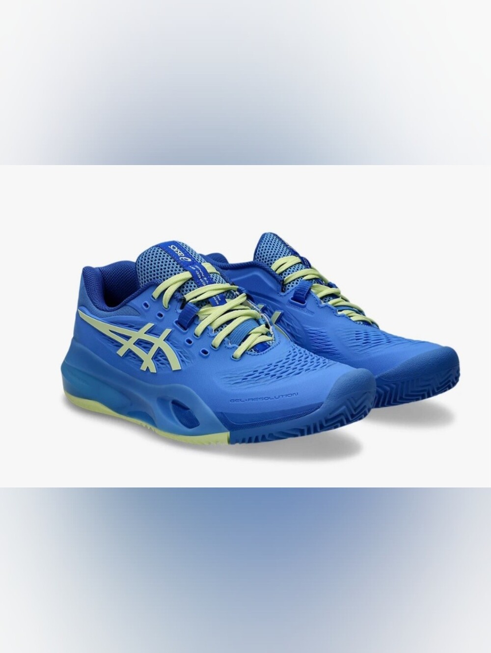 Asics Gel Revolution x All court Shoes Women's Color Blue/Lime Size 8.5US